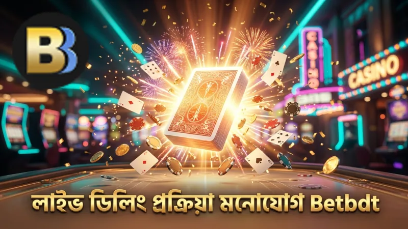 লাইভ ডিলারের কার্ড ডিলিং প্রক্রিয়া মনোযোগ সহকারে পর্যবেক্ষণ করা হয়।